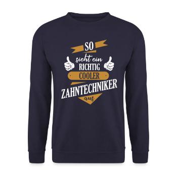Zahntechniker Zahntechnik Zahnarzt Spruch - Unisex Pullover - Navy - Vorne - Alina (178cm) & Michal (187cm)