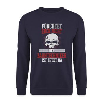 Zahntechniker Zahntechnik Zahnarzt Spruch - Unisex Pullover - Navy - Vorne - Alina (178cm) & Michal (187cm)