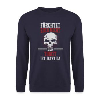 Tuba Tubist Tubaspieler Instrument Spruch - Unisex Pullover - Navy - Vorne - Alina (178cm) & Michal (187cm)