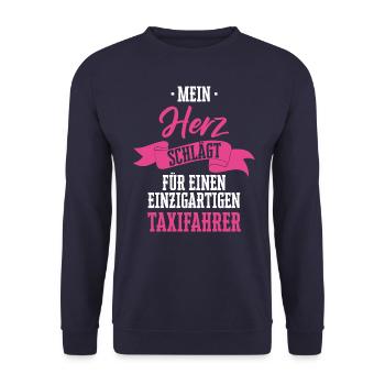 Taxifahrer Taxi Chauffeur Spruch - Unisex Pullover - Navy - Vorne - Alina (178cm) & Michal (187cm)