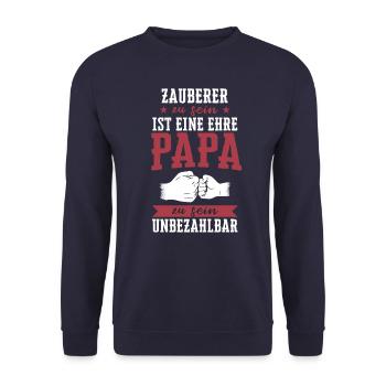 Zauberer Zaubern Magier Zaubertricks Spruch - Unisex Pullover - Navy - Vorne - Alina (178cm) & Michal (187cm)
