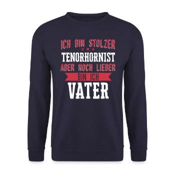 Tenorhorn Blasinstrument Tenorhornist Spruch - Unisex Pullover - Navy - Vorne - Alina (178cm) & Michal (187cm)