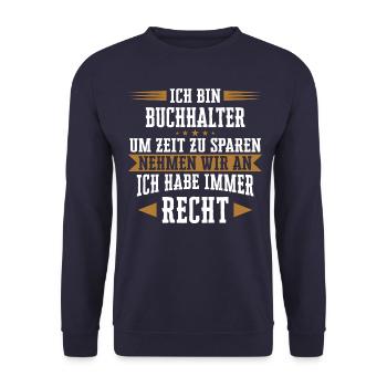 Buchhalter Buchhaltung Finanzbuchhaltung Spruch - Unisex Pullover - Navy - Vorne - Alina (178cm) & Michal (187cm)