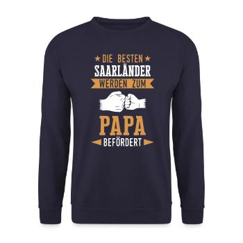 Saarland Saarländerin Saarländer Spruch - Unisex Pullover - Navy - Vorne - Alina (178cm) & Michal (187cm)