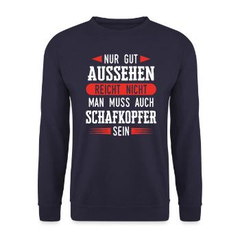 Schafkopfen Schafkopf Kartenspiel Spruch - Unisex Pullover - Navy - Vorne - Alina (178cm) & Michal (187cm)
