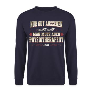 Physiotherapeut Physio Praxis Physiotherapie - Unisex Pullover - Navy - Vorne - Alina (178cm) & Michal (187cm)