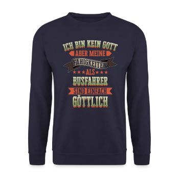 Busfahrer Busfahrerin Bus Reisebus Beruf Spruch - Unisex Pullover - Navy - Vorne - Alina (178cm) & Michal (187cm)