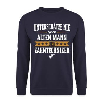 Zahntechniker Zahntechnik Zahnarzt Spruch - Unisex Pullover - Navy - Vorne - Alina (178cm) & Michal (187cm)