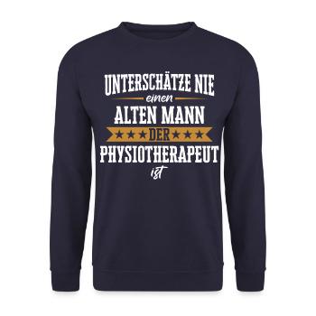 Physiotherapeut Physio Praxis Physiotherapie - Unisex Pullover - Navy - Vorne - Alina (178cm) & Michal (187cm)