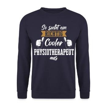 Physiotherapeut Physio Praxis Physiotherapie - Unisex Pullover - Navy - Vorne - Alina (178cm) & Michal (187cm)