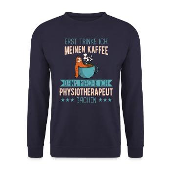 Physiotherapeut Physio Praxis Physiotherapie - Unisex Pullover - Navy - Vorne - Alina (178cm) & Michal (187cm)