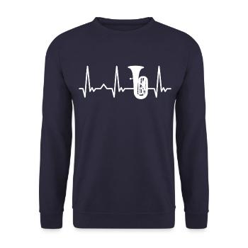 Tuba Tuba Player Instrument Dicton - Sweat-shirt Unisexe - marine - Devant - Alina (178cm) & Michal (187cm)