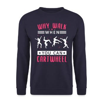 Turnen Turner Bodenturnen Geräteturnen Spruch - Unisex Pullover - Navy - Vorne - Alina (178cm) & Michal (187cm)