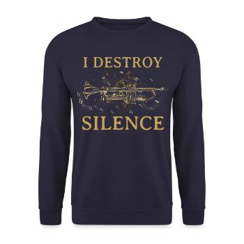 Trompete Trompetist Instrument Spruch - Unisex Pullover - Navy - Vorne - Alina (178cm) & Michal (187cm)
