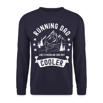 Running Dad Cooler Mountain Running Trail Runner - Unisex Sweatshirt - navy - Front - Alina (178cm) & Michal (187cm)