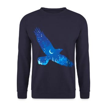Starry sky bird - Unisex Sweatshirt - navy - Front - Alina (178cm) & Michal (187cm)