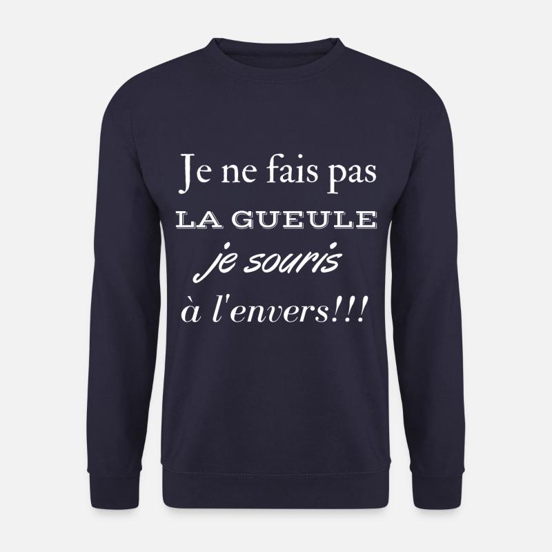 Ich mache kein Gesicht, ich lächle verkehrt herum - Unisex Pullover - Navy