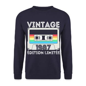 Vintage 1987 cadeau année de naissance homme femme - Sweat-shirt Unisexe - marine - Devant - Alina (178cm) & Michal (187cm)