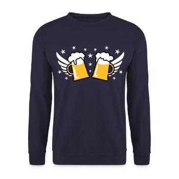 107 Two 2 Mass Beer Wings Stars Cheers - Unisex Sweatshirt - navy - Front - Alina (178cm) & Michal (187cm)