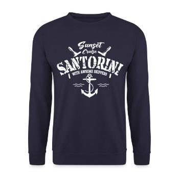 sunset cruise santorini with awsome skippers - Unisex Sweatshirt - navy - Front - Alina (178cm) & Michal (187cm)