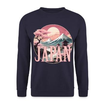 Japan Cherry Blossom Fuji holidays holidays vacation - Unisex Sweatshirt - navy - Front - Alina (178cm) & Michal (187cm)