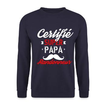 Certifié super papa randonneur - Sweat-shirt Unisexe - marine - Devant - Alina (178cm) & Michal (187cm)