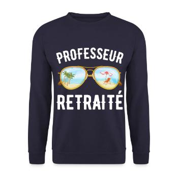 Professeur retraité humour retraite cadeau homme - Sweat-shirt Unisexe - marine - Devant - Alina (178cm) & Michal (187cm)