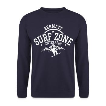 Zermatt Surf Zone - Unisex Sweatshirt - navy - Front - Alina (178cm) & Michal (187cm)