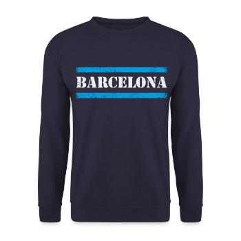 Barcelone Vintage - Sweat-shirt Unisexe - marine - Devant - Alina (178cm) & Michal (187cm)