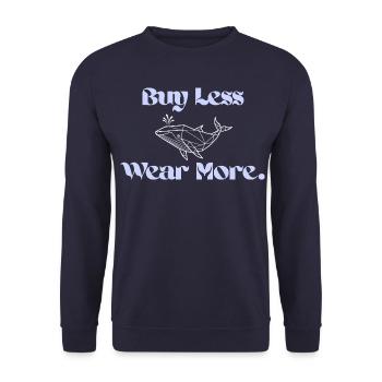 Buy Less Wear More - Sustainable Statement Whale - Unisex Sweatshirt - navy - Front - Alina (178cm) & Michal (187cm)