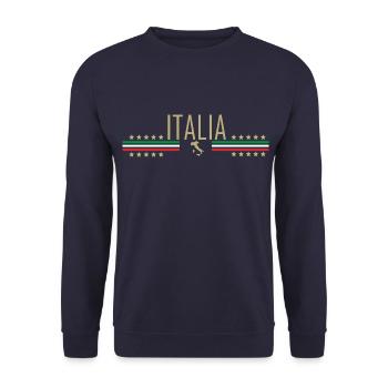 Italien, Italia, Italy, Logo, I Love Italy - Unisex Pullover - Navy - Vorne - Alina (178cm) & Michal (187cm)
