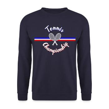 Tennis T-Shirt Championship Classic - Unisex Pullover - Navy - Vorne - Alina (178cm) & Michal (187cm)