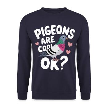 Pigeon Pigeons Animal Oiseau - Sweat-shirt Unisexe - marine - Devant - Alina (178cm) & Michal (187cm)