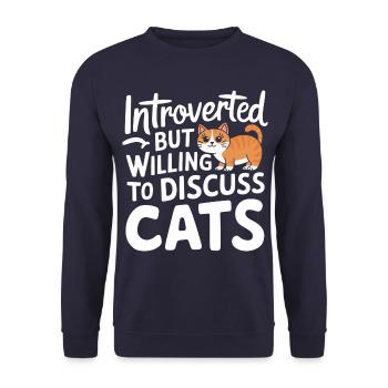 Introvert, antisocial, introvert - Unisex Sweatshirt - navy - Front - Alina (178cm) & Michal (187cm)