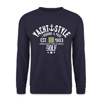 Yacht style I require a pilot Golf - Unisex Sweatshirt - navy - Front - Alina (178cm) & Michal (187cm)
