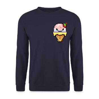 angry ice cream - Unisex Pullover - Navy - Vorne - Alina (178cm) & Michal (187cm)