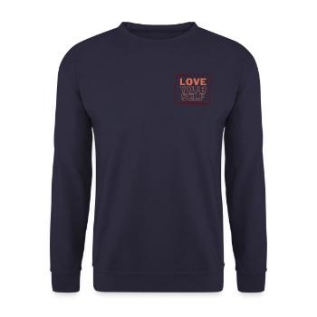LOVE YOURSELF - Unisex Pullover - Navy - Vorne - Alina (178cm) & Michal (187cm)