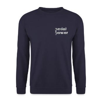 Gravel, Mountain Bike, Passion, Cycling - Unisex Sweatshirt - navy - Front - Alina (178cm) & Michal (187cm)