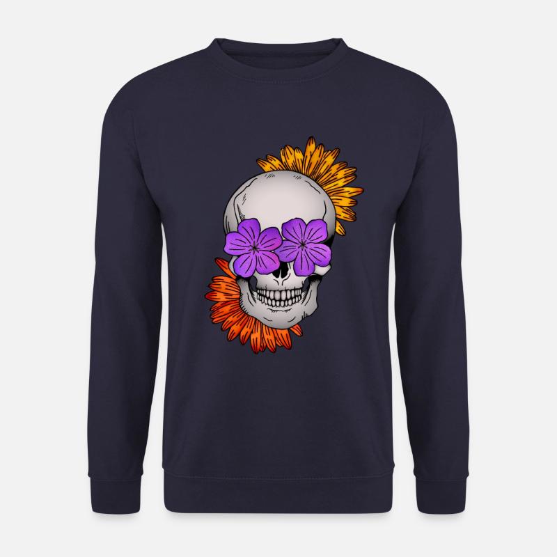 Flower Skull I - Unisex Pullover - Navy
