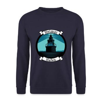 Heimathafen Leuchtturm - ImNordenVerankert - Unisex Pullover - Navy - Vorne - Alina (178cm) & Michal (187cm)