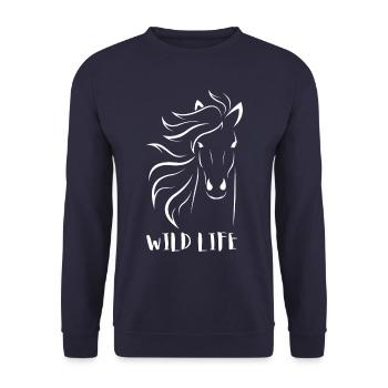 HORSE WILD LIFE - Unisex Sweatshirt - navy - Front - Alina (178cm) & Michal (187cm)