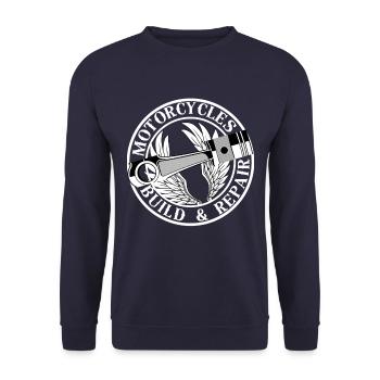 Je suis un Motard. - Sweat-shirt Unisexe - marine - Devant - Alina (178cm) & Michal (187cm)