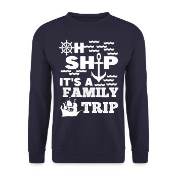 Family trip with ship - Unisex Pullover - Navy - Vorne - Alina (178cm) & Michal (187cm)