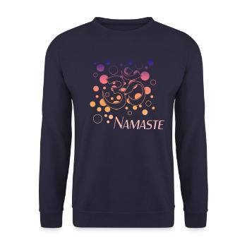 Yoga Namaste - Unisex Pullover - Navy - Vorne - Alina (178cm) & Michal (187cm)
