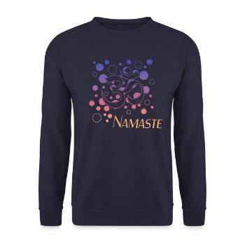 Namaste - Unisex Pullover - Navy - Vorne - Alina (178cm) & Michal (187cm)