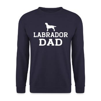 Labrador Dad Retriever Hundehalter Geschenk Papa - Unisex Pullover - Navy - Vorne - Alina (178cm) & Michal (187cm)