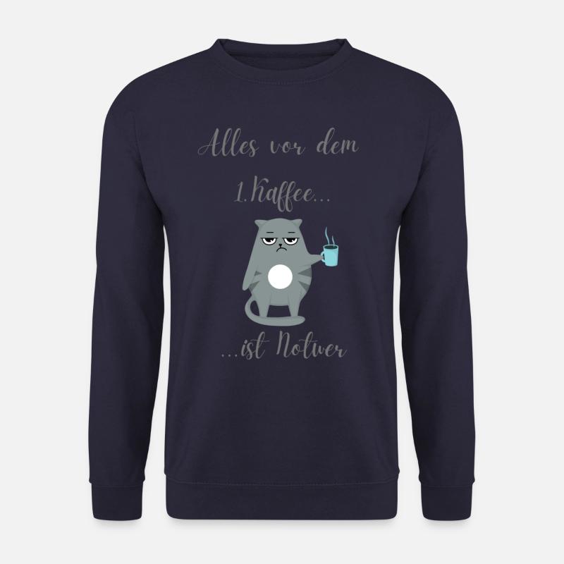 Kaffee und Katzenliebe - Unisex Pullover - Navy