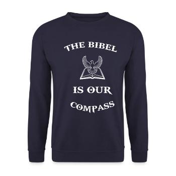Bibel Christentum Jesus Christus Gott Spruch - Unisex Pullover - Navy - Vorne - Alina (178cm) & Michal (187cm)