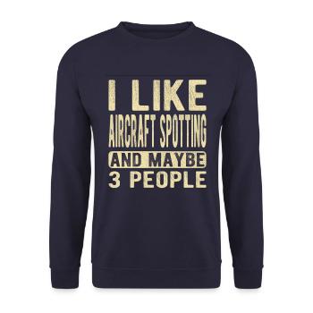 Aircraft spotting Saying - Unisex Sweatshirt - navy - Front - Alina (178cm) & Michal (187cm)