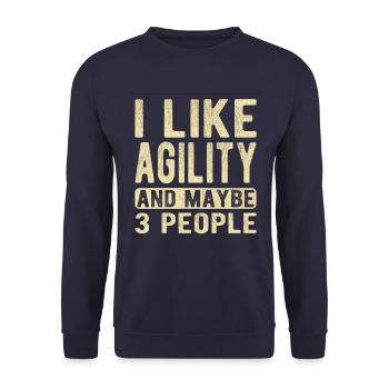 Agility Saying - Unisex Sweatshirt - navy - Front - Alina (178cm) & Michal (187cm)